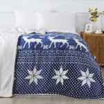 Xpose Deka mikroplyš s beránkem VÁNOCE modrá 140x200 – Zboží Dáma