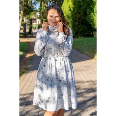 Jsem máma Zimní bambusové kojicí šaty se skrytými zipy eukalypt – Zboží Mobilmania