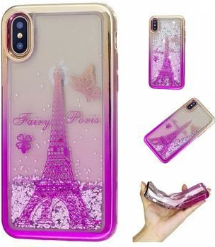 Pouzdro Candy přesýpací gelové iPhone X - Eiffelova věž