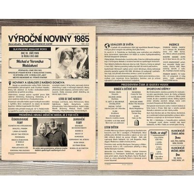 Dárek k rubínové svatbě: Noviny k výročí svatby 1985 – Zboží Dáma