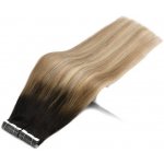 Vlasové PU pásky tape in na prodlužování vlasů 30cm ombré balayage 02/27/60 tmavě hnědá / tmavá blond / platina – Zbozi.Blesk.cz