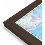 Maps International Austrálie a Oceánie - nástěnná politická mapa 120 x 100 cm Varianta: mapa v dřevěném rámu, Provedení: Pegi skořice – Zboží Mobilmania