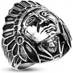 Šperky eshop ocelový prsten indián Apač černá patina F5.14 – Zboží Mobilmania