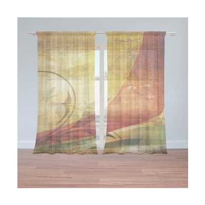 Sablio Záclony Retro motiv: 2ks 150x250cm – Hledejceny.cz