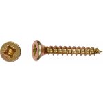 Uni vrut se zápustnou hlavou PZ2 plný závit žlutě pozink. 4x16 mm, 200 ks – Hledejceny.cz