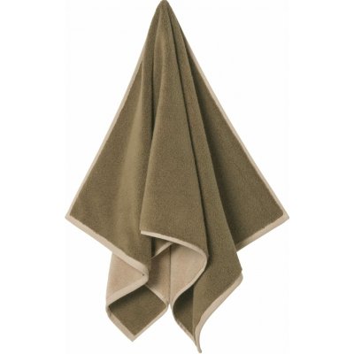 Ferm Living Bavlněný ručník Ekko Olive/Cashmere 50 × 100 cm, zelená barva, textil – Zboží Dáma