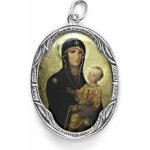 Čištín Zlatý přívěsek medailon porcelánová Černá madona bílé i žluté zlato P 158 M 14 – Hledejceny.cz