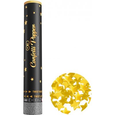 Konfety vystřelovací hvězdy zlaté 30 cm – Sleviste.cz