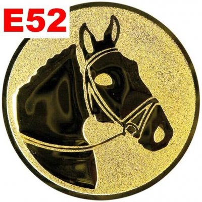 Emblém E52 HLAVA KONĚ- umístění na sportovní pohár nebo medaili 50 mm – Zboží Dáma