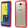 Pouzdro a kryt na mobilní telefon Samsung Pouzdro JustKing zadní s magnetickým rámečkem a tvrzeným sklem Samsung Galaxy J6 2018 - červené