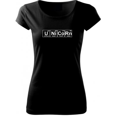 Unicorn tabulka Pure dámské triko Černá – Zboží Mobilmania