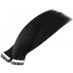 Vlasové PU pásky Tape in na prodlužování vlasů 50cm 01 černá jako uhel – Zboží Dáma