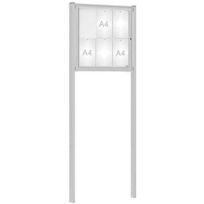 PROCITY Venkovní vitrína Classique, 6 x A4, včetně sloupků, elox – Zboží Živě