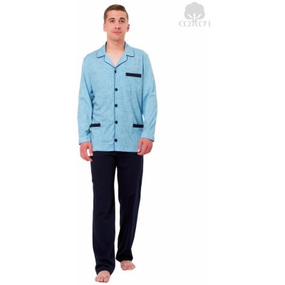 M-Max ambrozy pyžamo propínací světle modré – Zboží Mobilmania