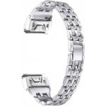 Lige Lesklý kovový řemínek s kamínky stříbrná 660966 – Zboží Mobilmania