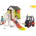 Smoby Set detský domček na pilieroch Pilings House s 1,5 m šmykľavkou+vysokozdvižný vozík na šliapanie Linde s paletou SM810800-20 – Zboží Dáma