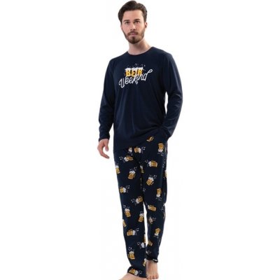 1P1377 pánské pyžamo dlouhé tm.modré – Zboží Dáma