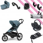 Thule set Urban Glide 3 SET L + korba + madlo + pláštěnky Altabebe + moskytiera Zopa + Autosedačka Besafe + baze + adaptér2025 Mid Blue + Besafe set – Zboží Dáma