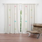 Sablio Závěs Barevná srdíčka na béžové: 2ks 140x250cm – Hledejceny.cz