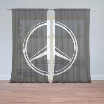 Záclony Logo 2 Černá: 2 ks - 150x250 cm - Sablio – Hledejceny.cz
