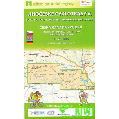 cyklomapa Jihočeské cyklotrasy V. Česká Kanada Podyjí 1:75 t – Zbozi.Blesk.cz