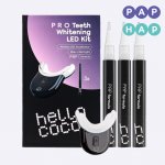 Hello Coco PAP Pro Hello Coco Whitening Pen filled with PAP gel bělicí pero 3 ks + Hello Coco Wireless LED Accelerator with USB Charger bezdrátový LED akcelerátor na bělení 1 ks + Hello Coco Travel Ca – Zboží Dáma