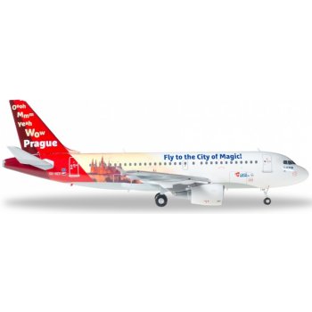 Herpa Airbus A319-112 společnost ČSA Czech Airlines Prague City of Magic Česká republika 1:200