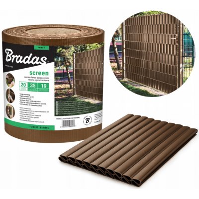 Bradas stínící fólie na plot 450g/m2 + spony 0,19 m x 35 m brown – HobbyKompas.cz