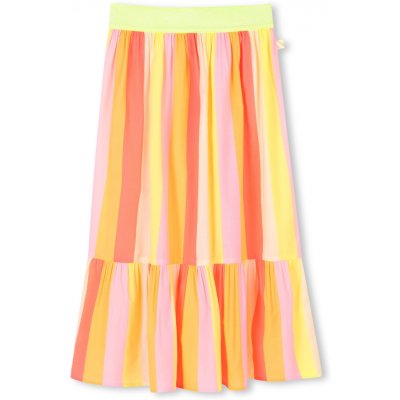 Billieblush sukně dlouhá šifónová pruhy žlutá – Zboží Dáma