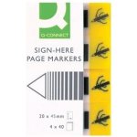 Záložky Q-Connect podpis, 20 x 45 mm, žluté, 4 ks – Hledejceny.cz