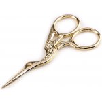 Prima-obchod Nůžky vyšívací čáp délka 9,5 cm, barva 3 (9,5 cm) zlatá sv. – Zboží Dáma