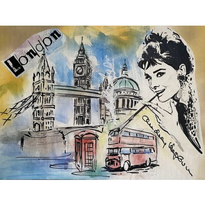 Šárka Češková, Audrey, London, Malba na plátně, mix, 40 x 30 cm – Zbozi.Blesk.cz