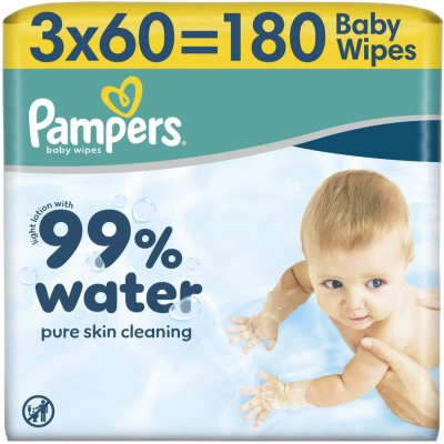 Pampers Aqua 99% Water vlhčené ubrousky 3 x 60 ks – Hledejceny.cz