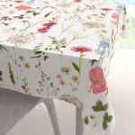 Biante Bavlněný čtvercový ubrus Sandra SA-667 Velké luční kvítí na bílém 110x110 cm – Zboží Dáma
