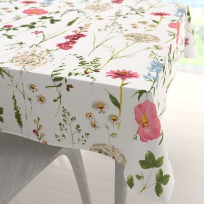 Biante Bavlněný čtvercový ubrus Sandra SA-667 Velké luční kvítí na bílém 110x110 cm – Zboží Dáma