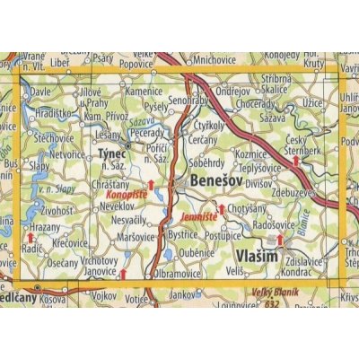 KČT 40 Benešovsko a dolní Posázaví - nástěnná turistická mapa 90 x 60 cm Varianta: mapa v dřevěném rámu, Provedení: Ticiago dub – Hledejceny.cz