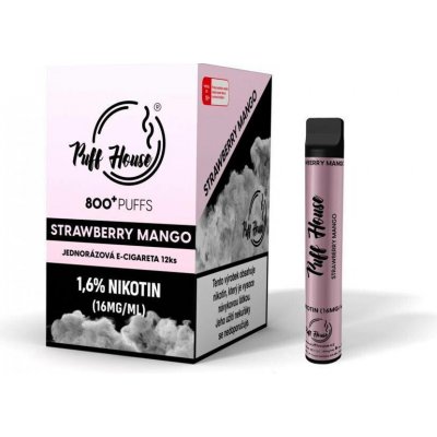 Puff House Strawberry Mango 16 mg 800 potáhnutí – Hledejceny.cz