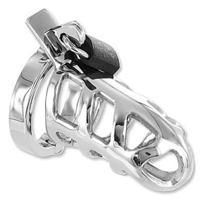 Slave4master Brutal Chastity Cage 50 mm ocelový pás cudnosti pro muže – Zboží Mobilmania