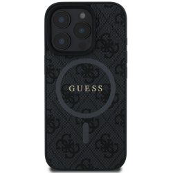 Guess PU Leather 4G Colored Ring MagSafe pro Apple iPhone 16 Pro, černá