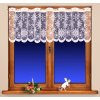 Záclona Olzatex žakárová vitrážová záclona SNĚHOVÁ VLOČKA, zimní, vánoční vzor s bordurou, bílá, výška 60cm (v metráži)