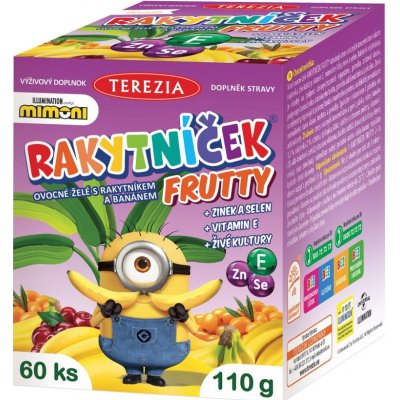 Rakytníček Frutty ovocné želé s rakytníkem a banánem Mimoni 60 bonbónů – Hledejceny.cz