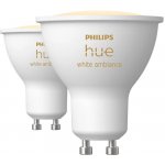 Philips HUE Sada LED žárovek, 4,2 W, 400 lm, teplá–studená bílá, GU10 2 ks 23003300 – Hledejceny.cz