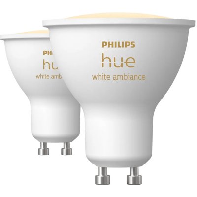 Philips HUE Sada LED žárovek, 4,2 W, 400 lm, teplá–studená bílá, GU10 2 ks 23003300 – Hledejceny.cz
