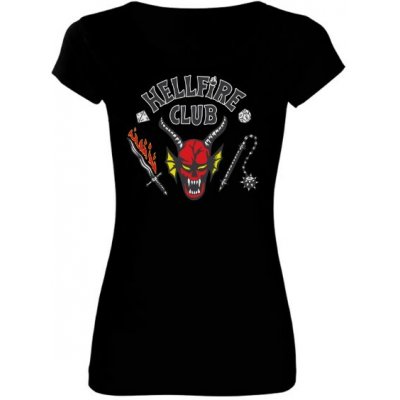 Tričko s potiskem Hellfire Club Stranger Things dámské Černá – Zbozi.Blesk.cz