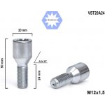 Kolový šroub M12x1,5x24 kužel s vnitřním mnohohranem, VST20A24, průměr hlavy 20mm, výška 50 mm – Zbozi.Blesk.cz