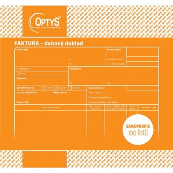 Optys 1074 Faktura samopropisovací 20x21cm 100 listů