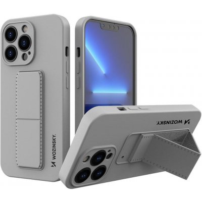 Pouzdro Wozinsky Flexibilní silikonové se stojánkem iPhone 13 Pro šedé – Zboží Mobilmania