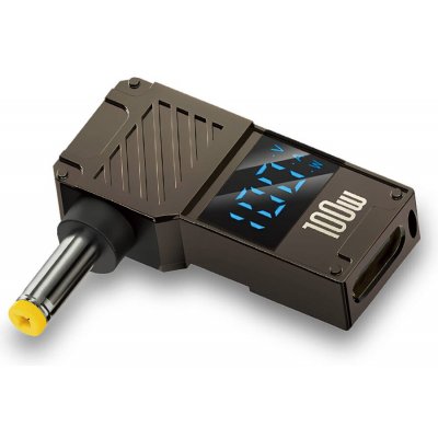 Techsuit - Adaptér LaptopPlugX A22 - pro notebook, DC na Type-C, 100W, LED displej - šedý – Zboží Mobilmania