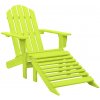 Zahradní židle a křeslo zahrada-XL Zahradní židle Adirondack s podnožkou masivní jedle zelená