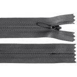 Spirálový zip skrytý šíře 3 mm, délka 60 cm - tmavě šedý – Hledejceny.cz